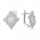 Серьги классические из серебра с фианитом