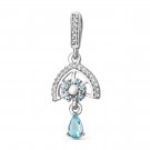 Подвеска классическая из серебра с нанотопазом