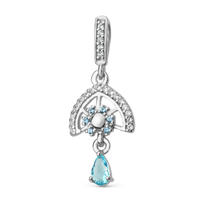 Подвеска классическая из серебра с нанотопазом