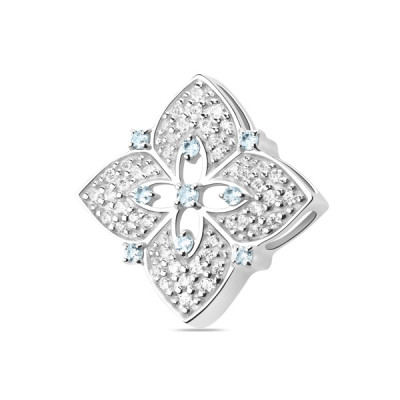 Подвеска классическая из серебра с фианитом