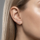 Серьги классические из серебра с фианитом