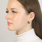 Серьги классические из серебра с фианитом