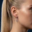 Серьги классические из серебра с фианитом