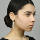 Серьги классические из серебра с фианитом