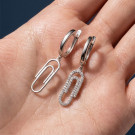 Серьги классические из серебра с фианитом
