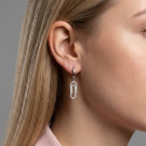 Серьги классические из серебра с фианитом