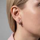 Серьги классические из серебра с фианитом