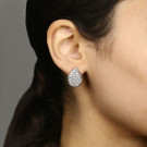 Серьги классические из серебра с фианитом