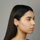 Серьги классические из серебра с фианитом