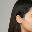 Серьги классические из серебра с фианитом