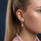 Серьги классические из серебра с фианитом
