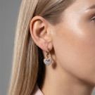 Серьги классические из серебра с фианитом