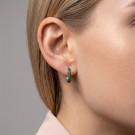 Серьги классические из серебра с наноизумрудом