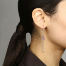 Серьги классические из серебра с эмалью