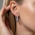 Серьги классические из серебра с наносапфиром