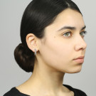 Серьги классические из серебра с фианитом