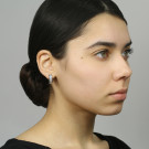 Серьги классические из серебра с фианитом