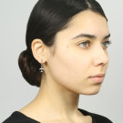 Серьги классические из серебра с фианитом