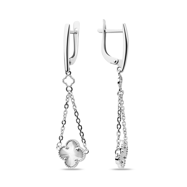 Серьги классические из серебра без вставок