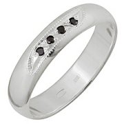  Обручальное  Кольцо из серебра с бриллиантом чёрным