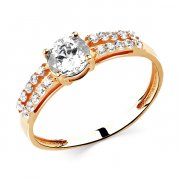 Тонкие кольца Алмаз-Холдинг Кольцо классическое из золота с фианитом