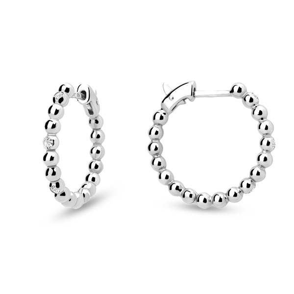 Серьги классические из серебра с фианитом