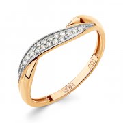  Кольцо классическое из золота c бриллиантами