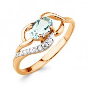 Кольца с цветными камнями Алмаз-Холдинг Кольцо классическое из золота c топазом и фианитами