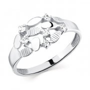 Широкие кольца Алмаз-Холдинг Кольцо классическое из серебра с фианитом