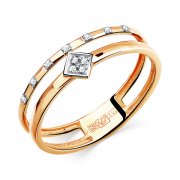 Широкие кольца Алмаз-Холдинг Кольцо классическое из золота с бриллиантом