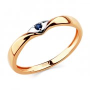 Тонкие кольца Алмаз-Холдинг Кольцо классическое из золота с сапфиром