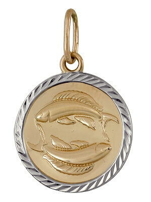Подвеска из золота Знак зодиака — Рыбы без вставок
