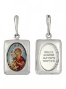 Нательные иконки Иконка "Святые покровители" из серебра с эмалью