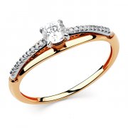 Тонкие кольца Алмаз-Холдинг Кольцо классическое из золота с фианитом