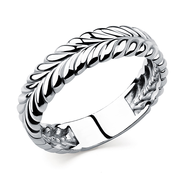 Кольцо классическое из серебра без вставок