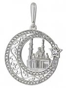  Мусульманский знак из серебра с фианитами