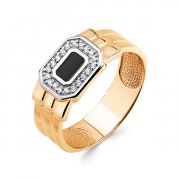 Кольца для мужчин Алмаз-Холдинг Кольцо печатка из золота с фианитом