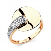 Кольца Кольцо классическое из золота с фианитом