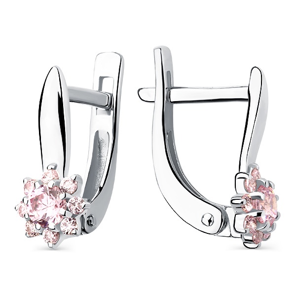 Серьги детские из серебра с фианитом