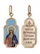 Нательные иконки Иконка "Св. Татьяна" из золота с эмалью