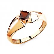Широкие кольца Алмаз-Холдинг Кольцо классическое из золота с гранатом
