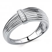 Широкие кольца Алмаз-Холдинг Кольцо классическое из серебра с фианитом