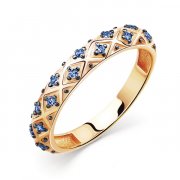 Тонкие кольца Алмаз-Холдинг Кольцо классическое из золота с наносапфиром