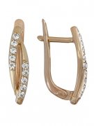 Серьги из красного золота Серьги классические из золота с бриллиантами
