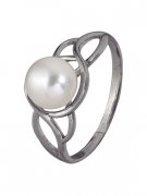 Кольца с жемчугом "Алмаз-Холдинг" Кольцо классическое из серебра c жемчугом