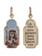  Иконка "Св. Тамара" из золота с эмалью
