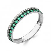 Тонкие кольца Алмаз-Холдинг Кольцо классическое из серебра с наноизумрудом