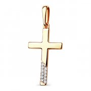 Подвески для женщин Крестик из золота с бриллиантом