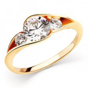 Широкие кольца Алмаз-Холдинг Кольцо классическое из золота с фианитом swarovski