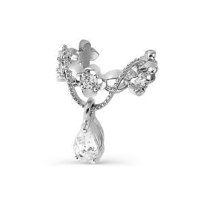 Серьги классические из серебра с фианитами